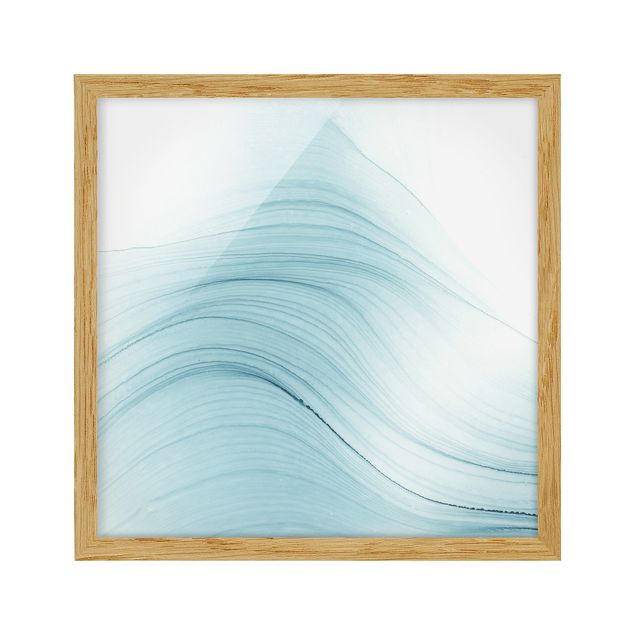 Kunstdrucke mit Rahmen Melierter Hauch von Blau