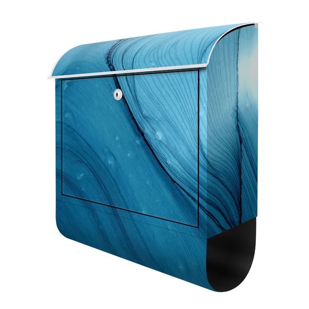 Briefkasten Design Meliertes Blau