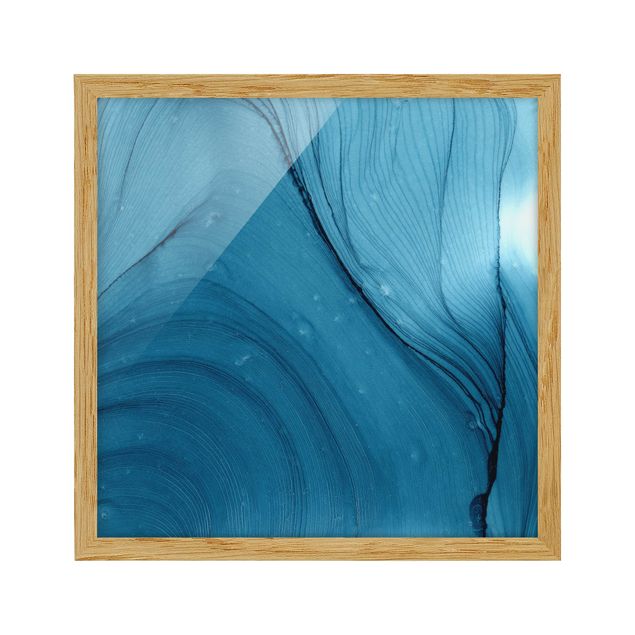 Kunstdrucke mit Rahmen Meliertes Blau