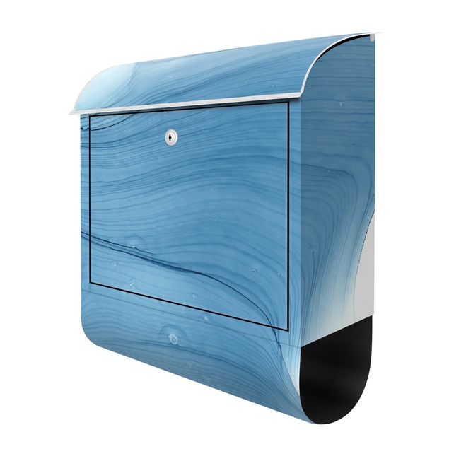 Briefkasten Design Meliertes Mittelblau