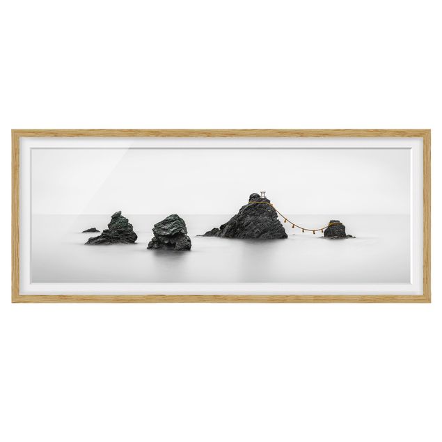 Bild mit Rahmen - Meoto Iwa - die verheirateten Felsen - Panorama
