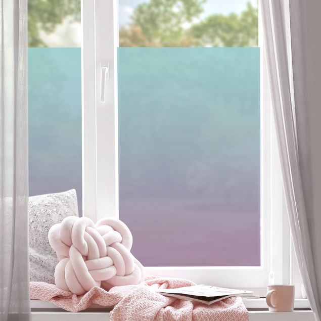 XXL Fensterbilder Mint-Violett Farbverlauf