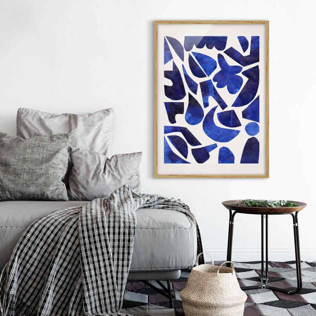 Kunstdruck Bilder mit Rahmen Mitternachtsblau