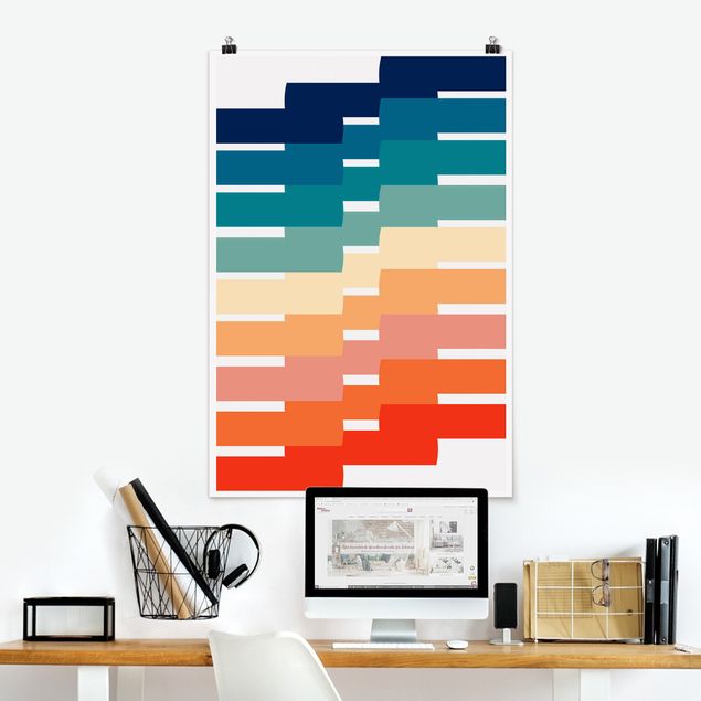 Wandbilder abstrakt Moderne Regenbogen Geometrie