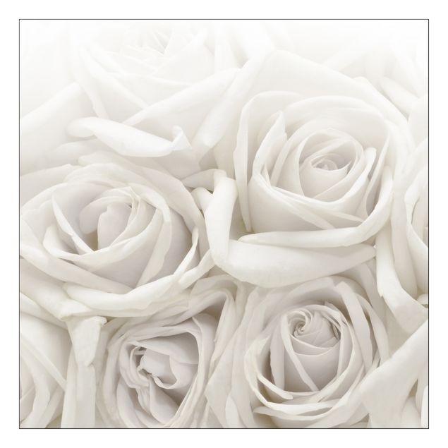 Möbelfolie für IKEA Lack - Klebefolie Weiße Rosen