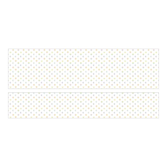 Möbelfolie für IKEA Malm Bett niedrig 160x200cm - Pastell Dreiecke