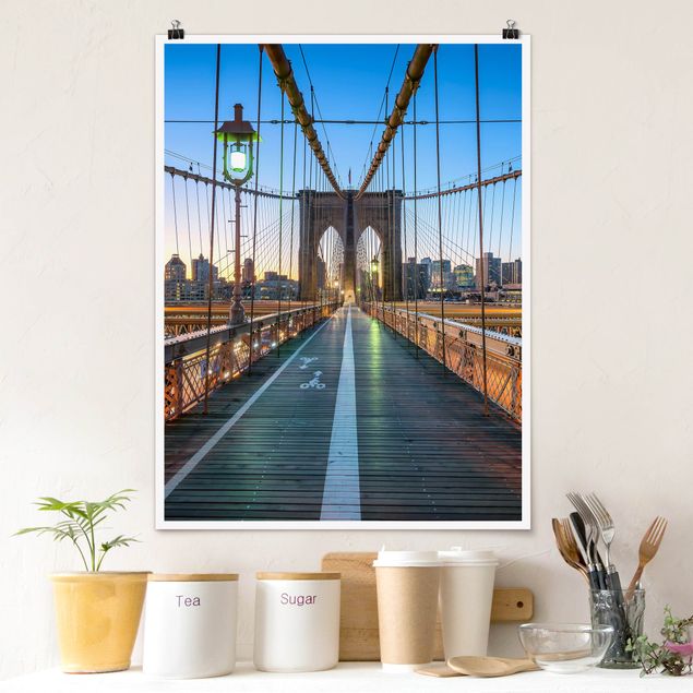 Städteposter Morgenblick von der Brooklyn Bridge