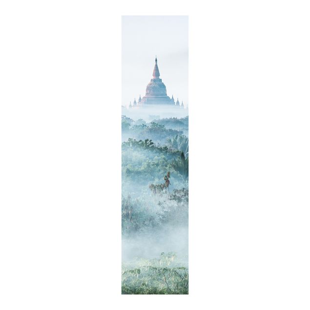 Schiebegardinen mit Motiv 3-teilig Morgennebel über dem Dschungel von Bagan