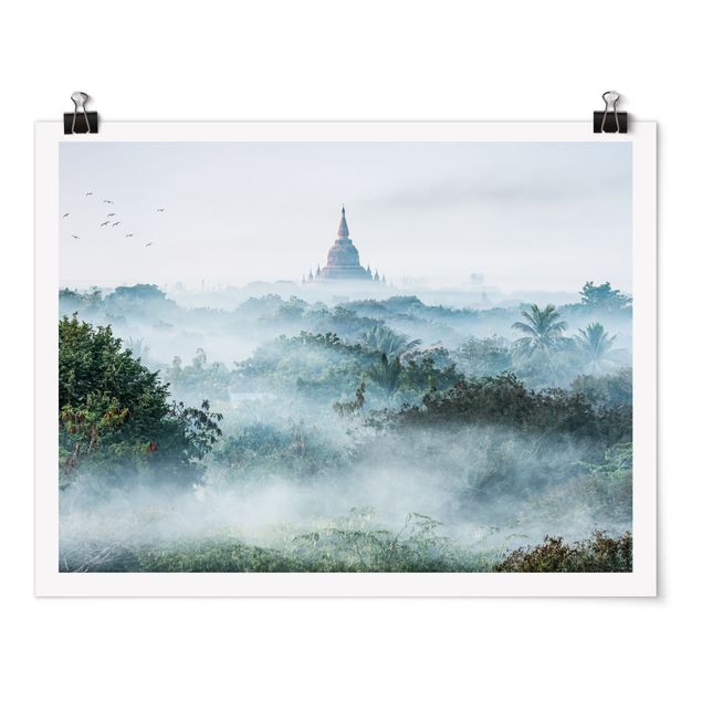 Poster kaufen Morgennebel über dem Dschungel von Bagan