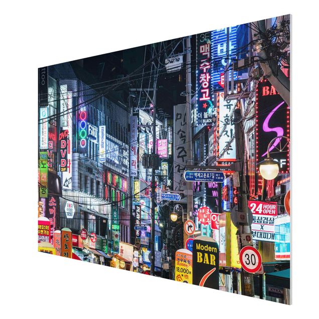 Forex Fine Art Print - Nachtleben von Seoul - Querformat 3:2
