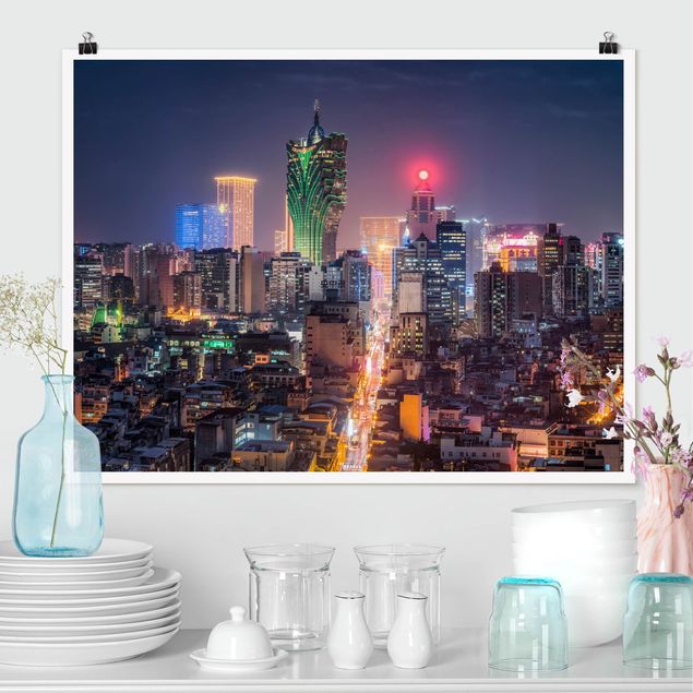 Städte Poster Nachtlichter von Macau