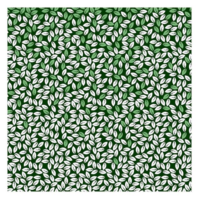 Design Tapete Natürliches Muster Blätterregen in Grün