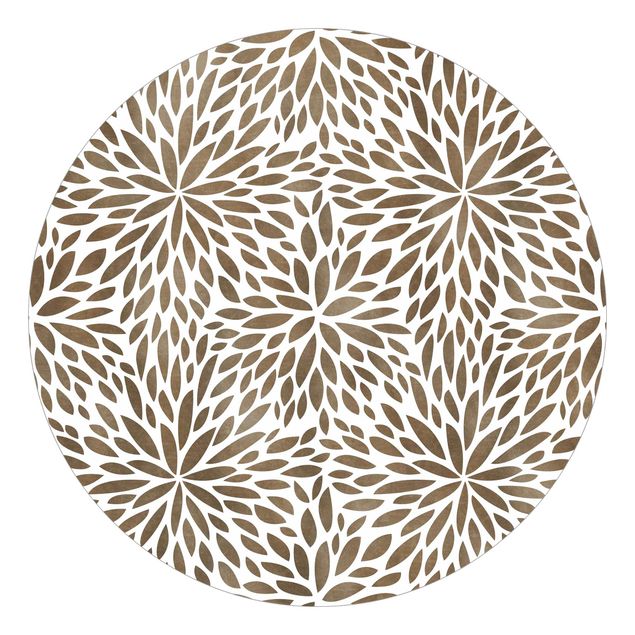 Mustertapete Natürliches Muster Blumen in Braun