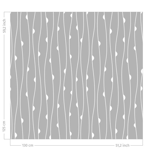 Vorhänge mit Muster Natürliches Muster mit Halbkreisen vor Grau
