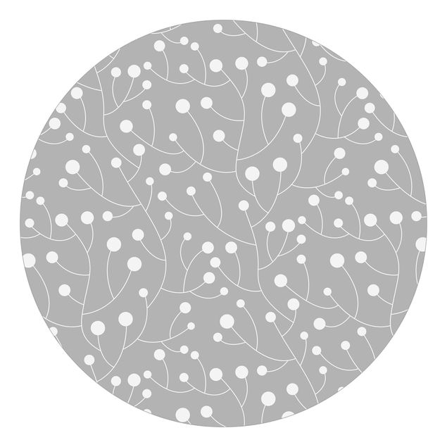 Mustertapete Natürliches Muster Wachstum mit Punkten auf Grau
