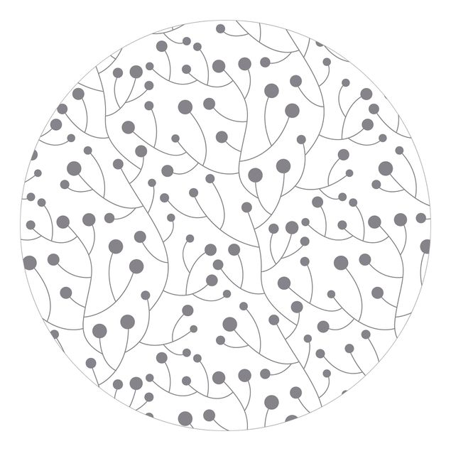 Tapeten mit Muster Natürliches Muster Wachstum mit Punkten Grau