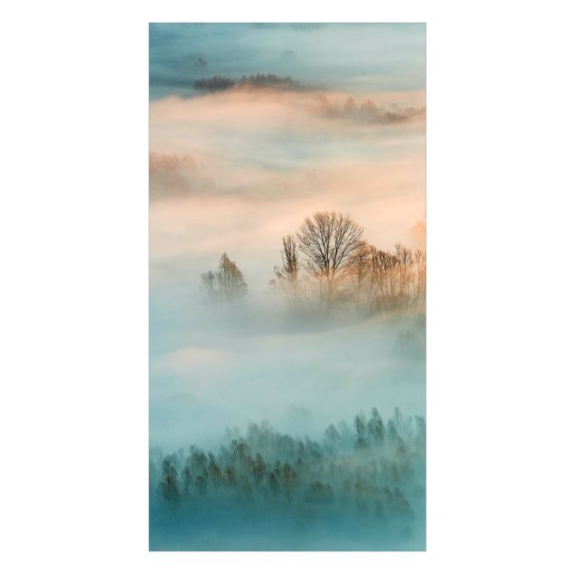 Duschrückwand - Nebel bei Sonnenaufgang