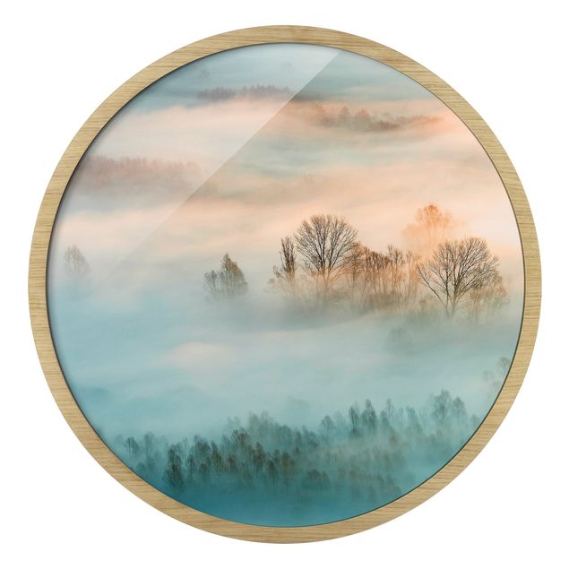 Bilder mit Rahmen Nebel bei Sonnenaufgang