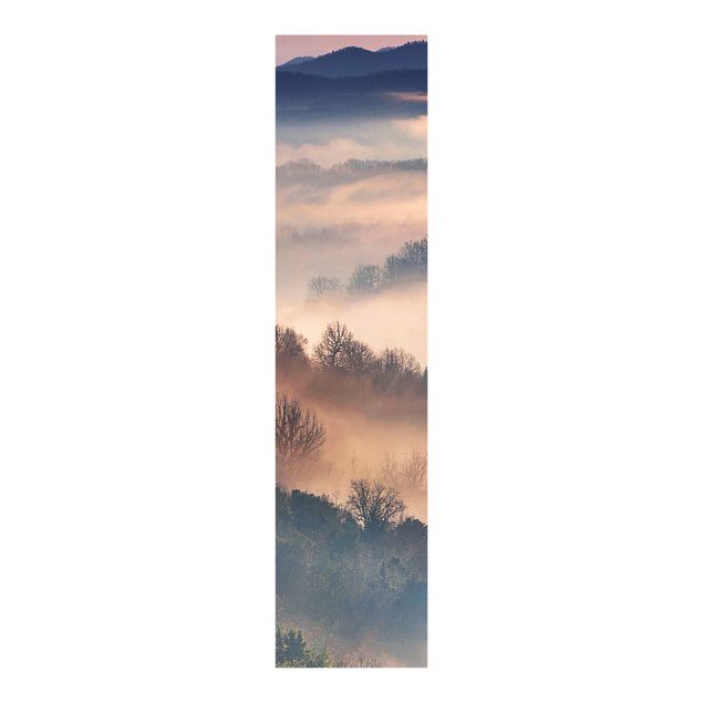 Schiebegardinen mit Motiv 3-teilig Nebel bei Sonnenuntergang