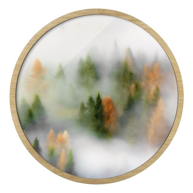 Bilder mit Rahmen Nebelwald im Herbst