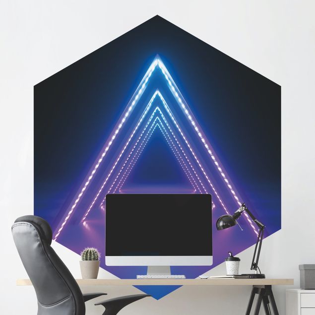 Tapeten modern Neon Dreieck