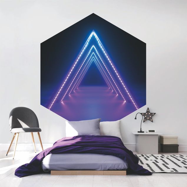 Wandtapete Design Neon Dreieck