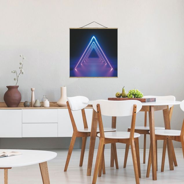 Stoffbilder zum Aufhängen Neon Dreieck