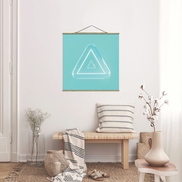 Stoffbilder Neon Gamer Symbol Dreieck