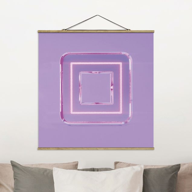 Wandbilder abstrakt Neon Gamer Symbol Square