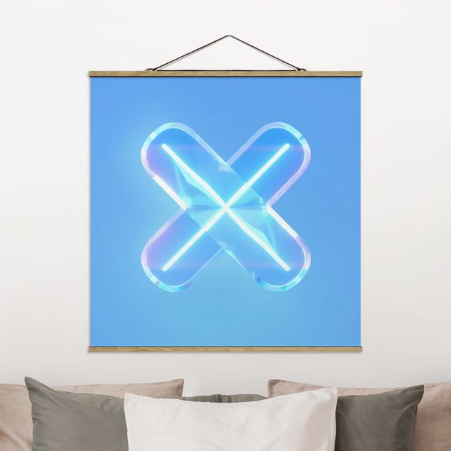Wandbilder Neon Gamer Symbol X