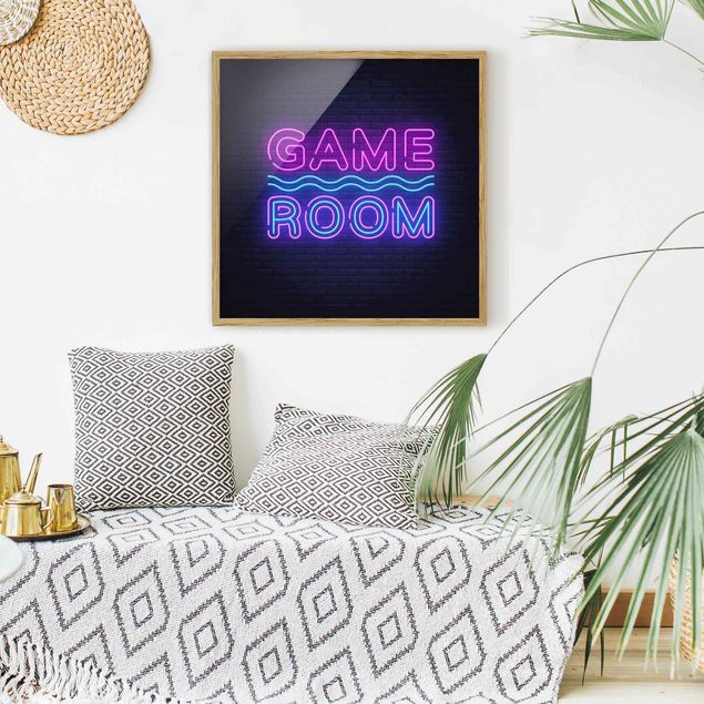 Wandbilder mit Rahmen Neon Schrift Game Room
