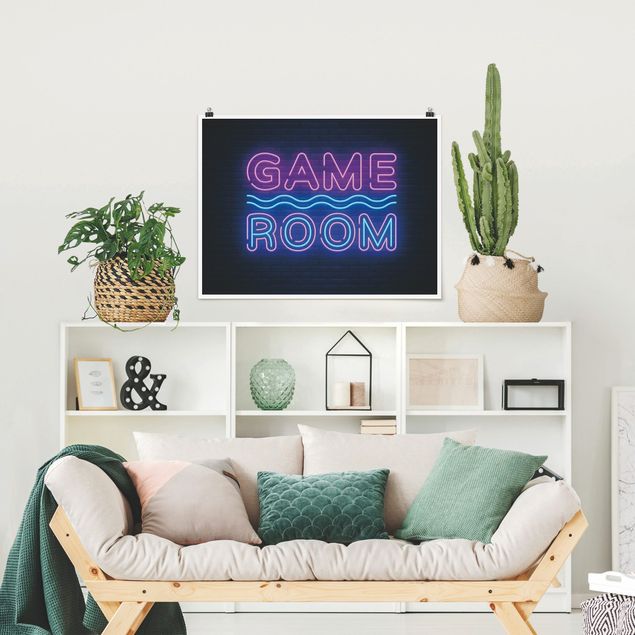 Wandbilder Neon Schrift Game Room