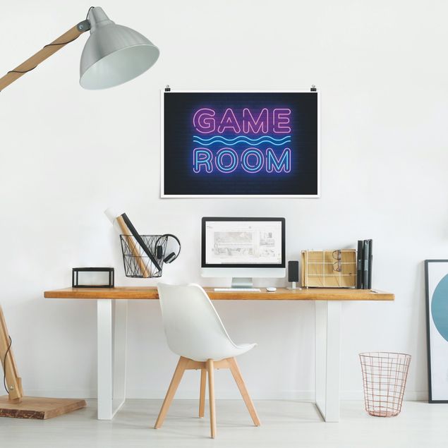 Poster Neon Schrift Game Room