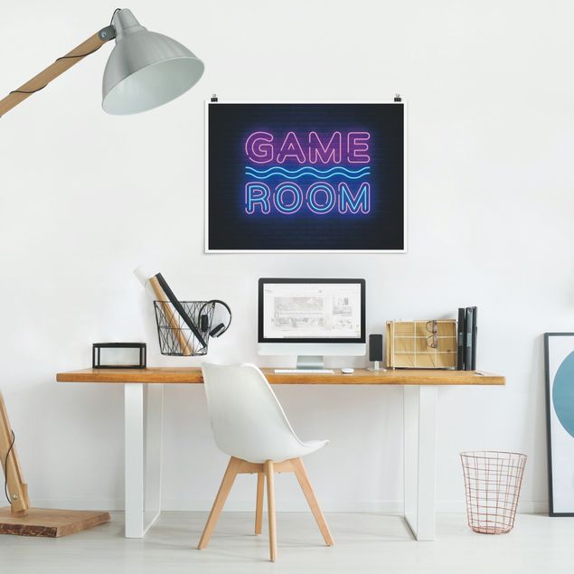 Poster Neon Schrift Game Room