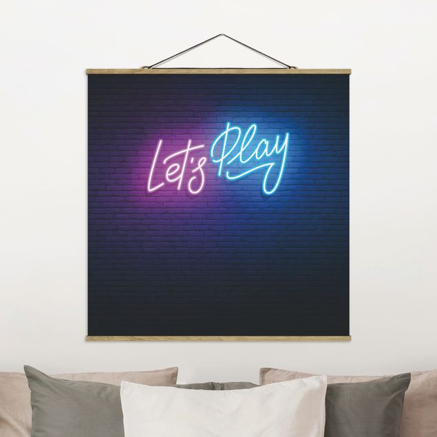 Wandbilder Neon Schrift Let's Play