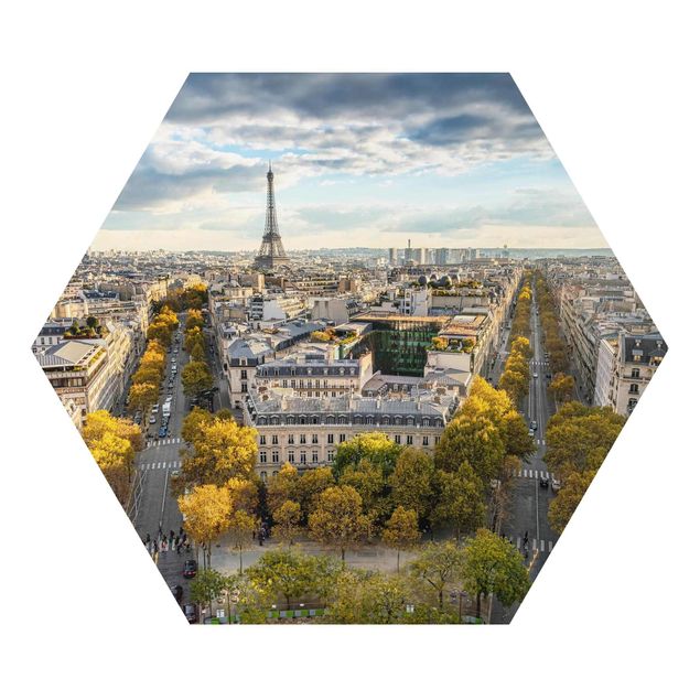 Hexagon Bild Alu-Dibond - Nice day in Paris