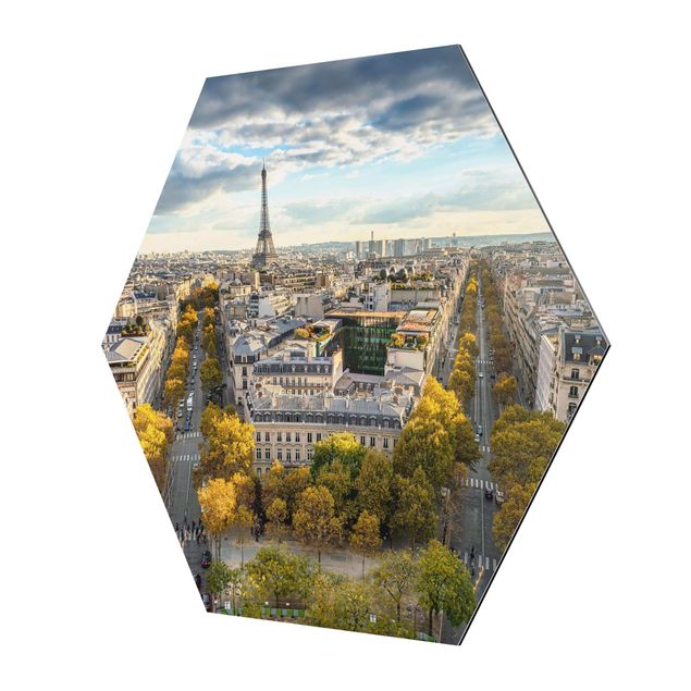 Hexagon Bild Alu-Dibond - Nice day in Paris
