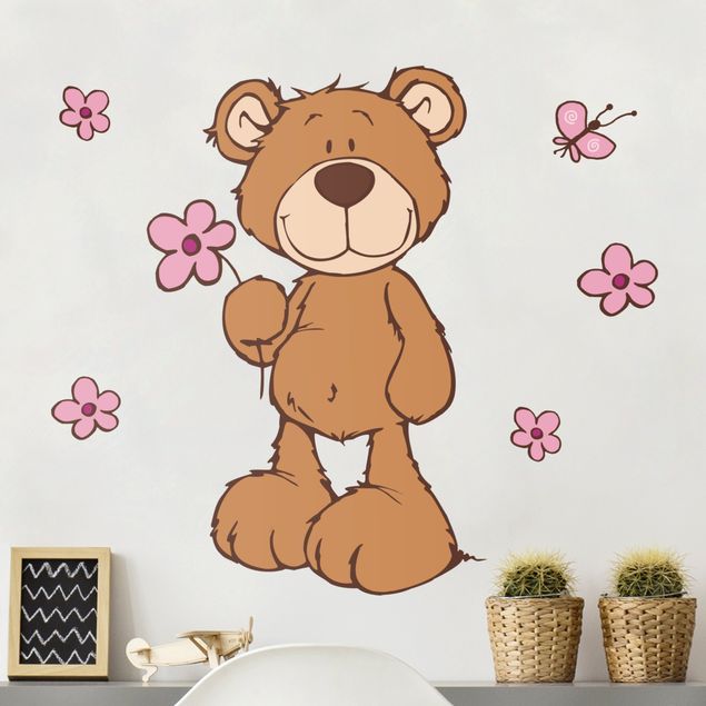 Wandtattoo Bär NICI - Classic Bears - Bär mit Blume