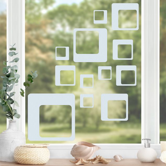 Fensterfolie Muster No.1168 Quadrate I 12er Set