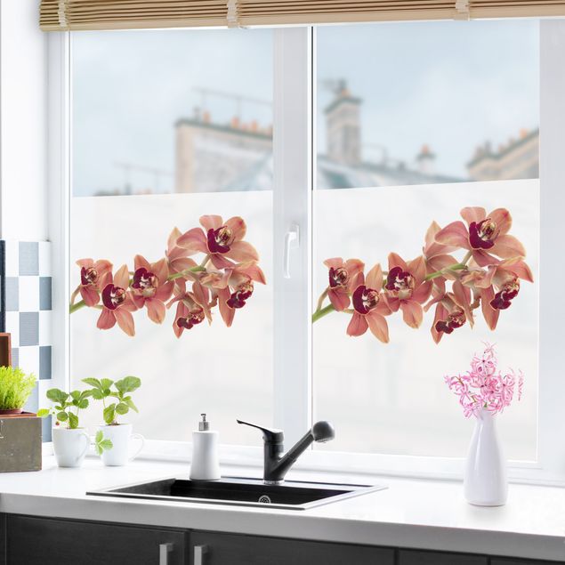 Fensterfolie Farbig No.180 Orchidee Rot II