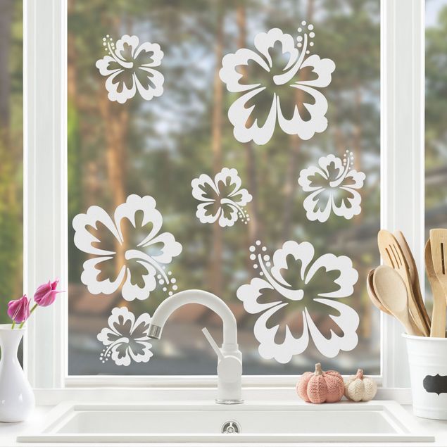 Fensterbilder selbstklebend Blumen No.71 Hibiskus