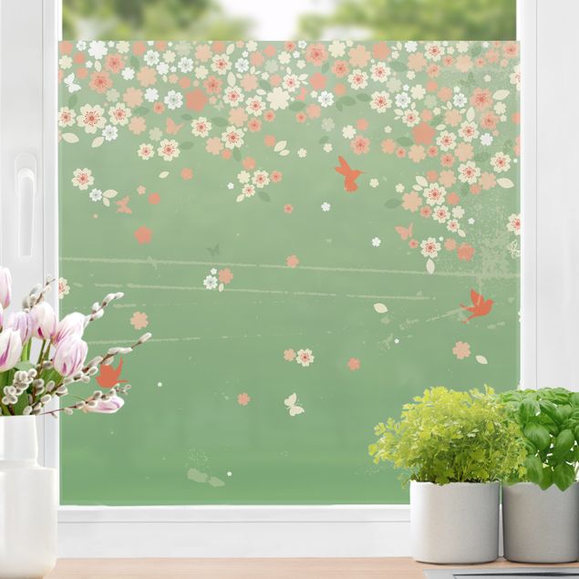 Fensterbilder Blumen No.EK236 Spring Background
