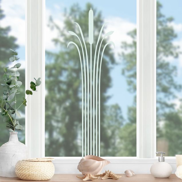 Fensterbilder selbstklebend Blumen No.UL701 Schilfsäule