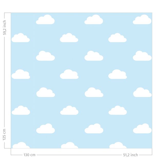 Vorhänge mit Muster No.YK54 Wolken Hellblau