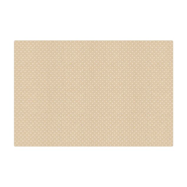 Kork-Teppich - No.YK56 Weiße Punkte auf Creme - Querformat 3:2