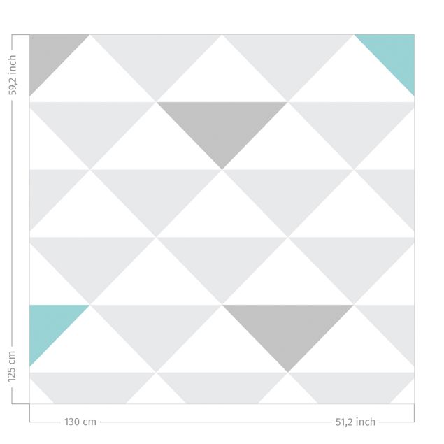 Vorhänge mit Muster No.YK64 Dreiecke Grau Weiß Türkis