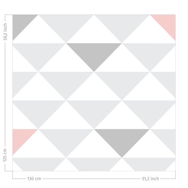 Vorhänge mit Muster No.YK65 Dreiecke Grau Weiß Rosa