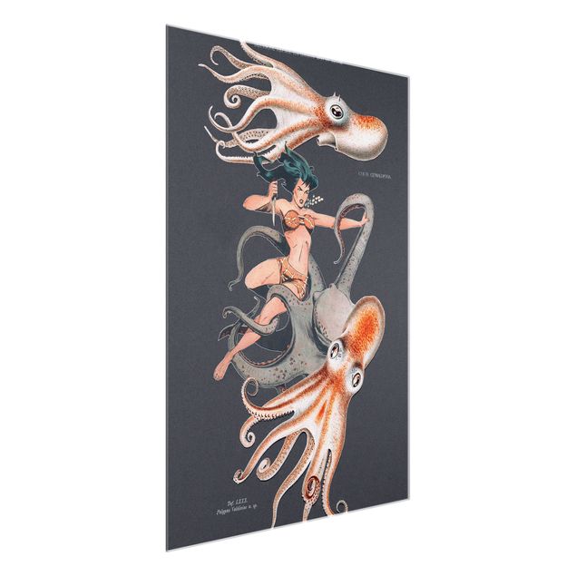 Wandbilder Nymphe mit Oktopussen