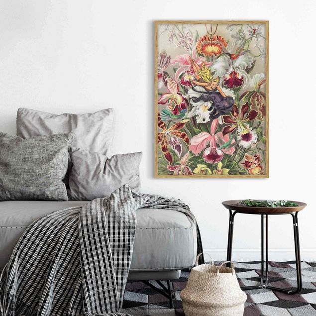 Kunstdrucke mit Rahmen Nymphe mit Orchideen
