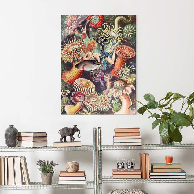 Wandbilder Tiere Nymphe mit Seeanemonen